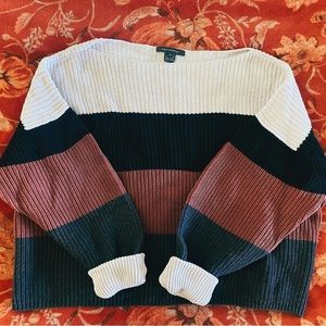 Swoop-neck knit sweater